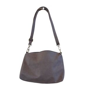 Pretty Gray Joy Susan Soft Vegan Faux Leather Shoulder Bag Adjustable Strap